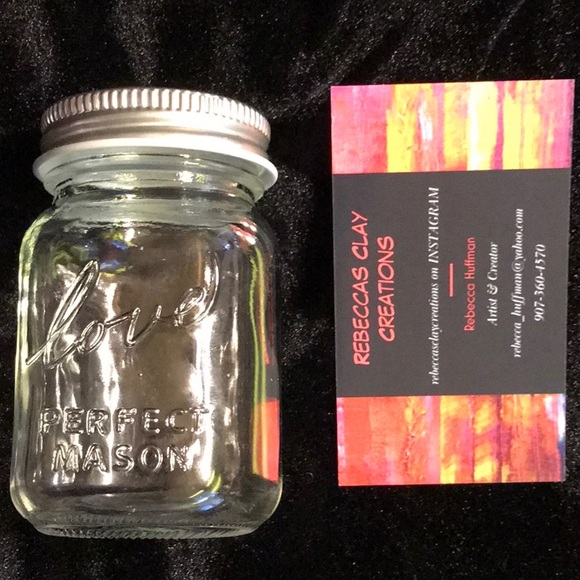 Purple Polymer Clay on Stash Jar - Picture 3 of 4